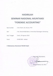 Seminar Nasional Akuntansi “Forensic Accounting”
