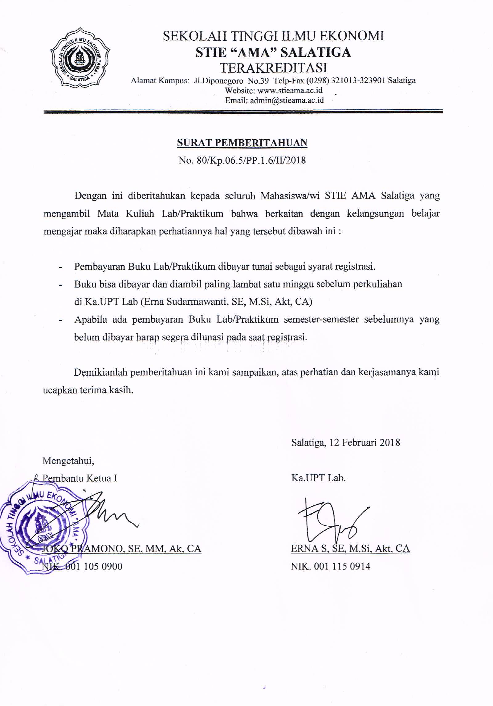 Contoh Surat Edaran Pembayaran - Kumpulan Contoh