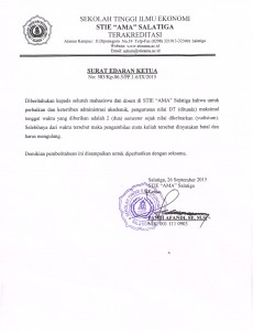 Surat Edaran Ketua tentang Nilai Tunda