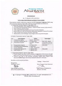 Pengumuman tentang Tata Cara Penyusunan Laporan Tugas Akhir