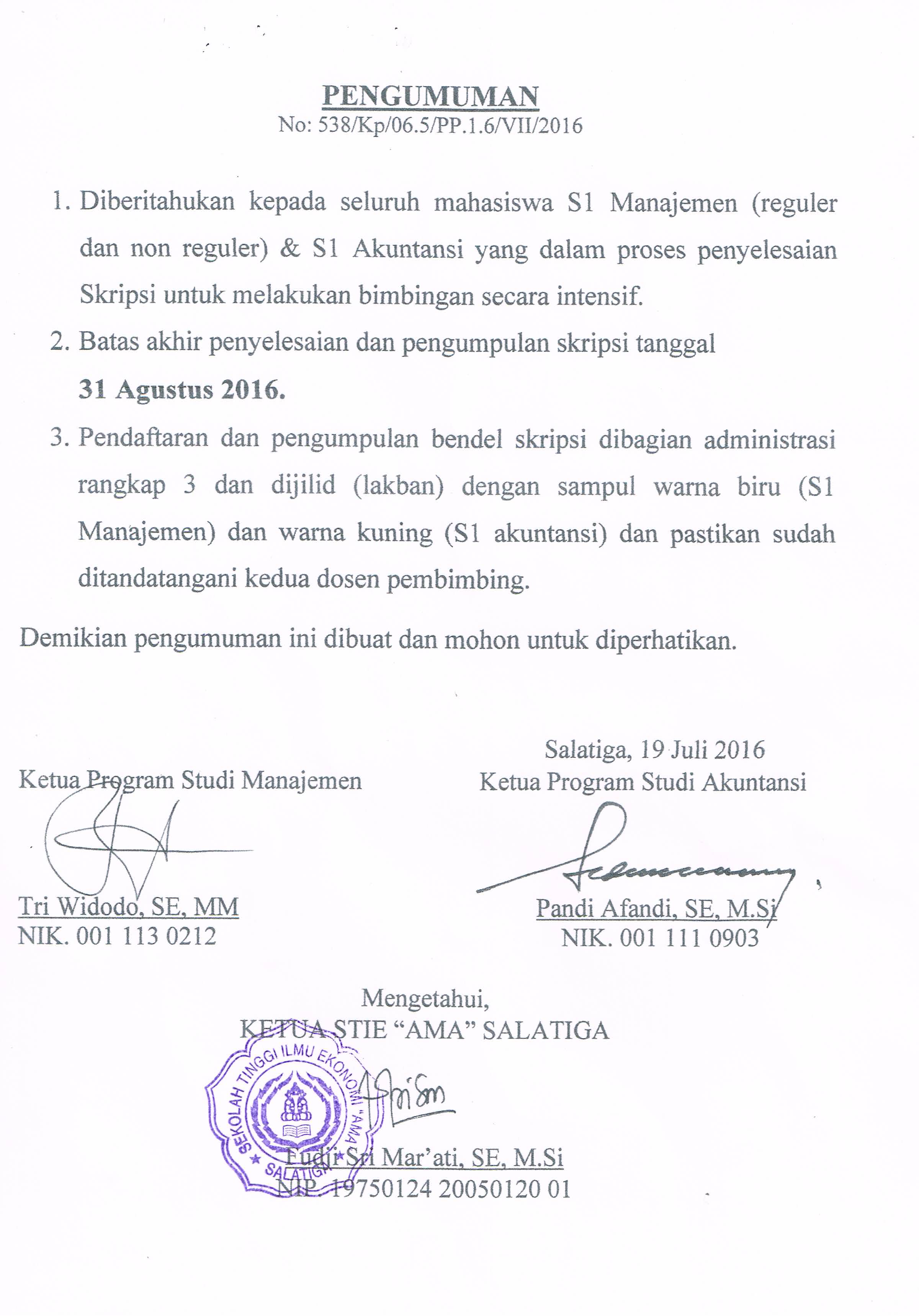 Batas Pengumpulan Skripsi