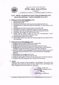Tata Tertib Pelaksanaan Ujian Tengah Semester kelas NonReguler