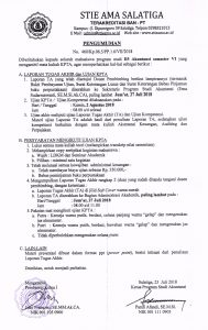 Pengumuman tentang Laporan Tugas Akhir dan Ujian KPTA Program Studi D3 Akuntansi