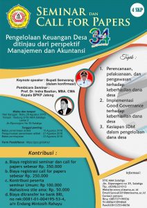Seminar dan Call For Papers “Pengelolaan keuangan Desa ditinjau dari perspektif Manajemen dan Akuntansi”