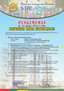 Pengumuman Wisuda Sarjana dan Ahlimadya ke-23 Sekolah Tinggi Ilmu Ekonomi AMA Salatiga