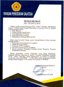 LOWONGAN PEKERJAAN TENAGA KEBERSIHAN STIE AMA