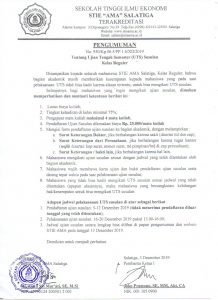 Pengumuman UTS Susulan kelas Reguler