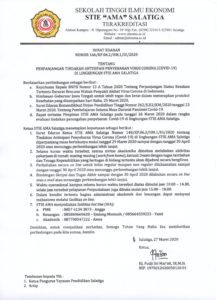 SURAT EDARAN – PERPANJANGAN TINDAKAN ANTISIPASI PENYEBARAN VIRUS COVID-19