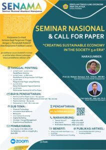 SEMINAR AKUNTANSI DAN MANAJEMEN (SENAMA) CALL FOR PAPER SEKOLAH TINGGI ILMU EKONOMI AMA SALATIGA