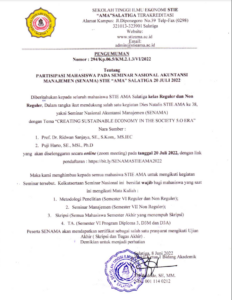 PARTISIPASI MAHASISWA PADA SEMINAR AKUNTANSI MANAJEMEN (SENAMA)